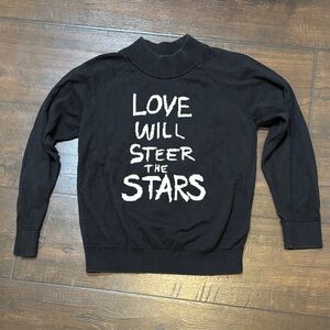 Black 'Love Will Steer the Stars' Graphic Crewneck Sweater
